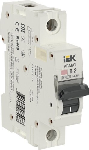 Выключатель автоматический IEK ARMAT M06N 1п 2А B 6кА картинка